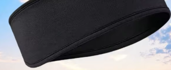 Close-up of the soft fabric headband